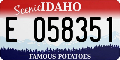 ID license plate E058351