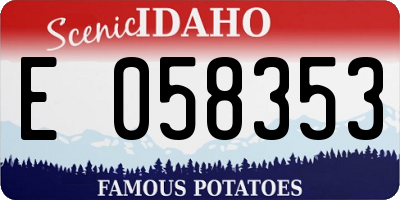 ID license plate E058353