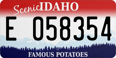 ID license plate E058354