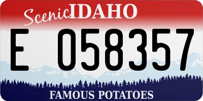 ID license plate E058357