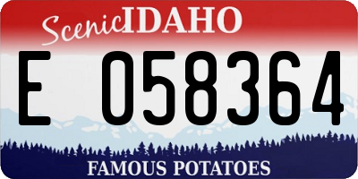 ID license plate E058364