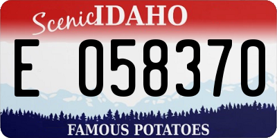 ID license plate E058370