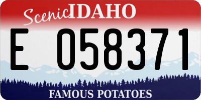 ID license plate E058371