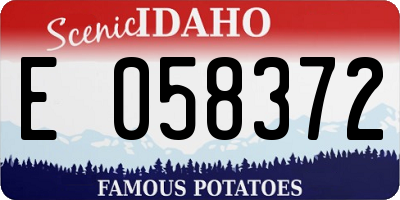 ID license plate E058372
