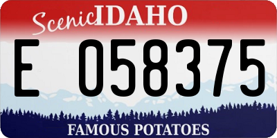 ID license plate E058375