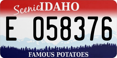 ID license plate E058376