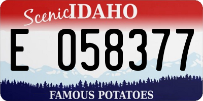 ID license plate E058377