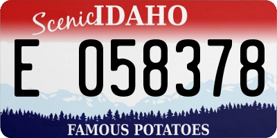 ID license plate E058378
