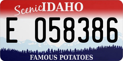 ID license plate E058386