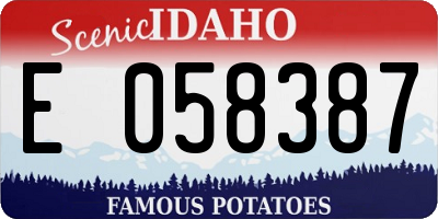 ID license plate E058387