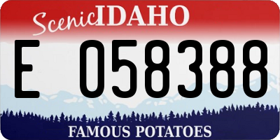 ID license plate E058388