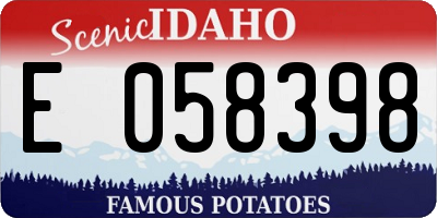 ID license plate E058398