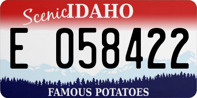 ID license plate E058422