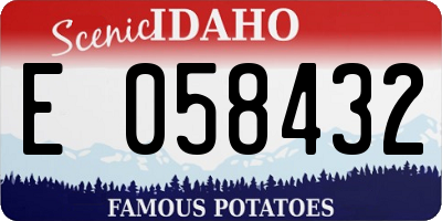 ID license plate E058432