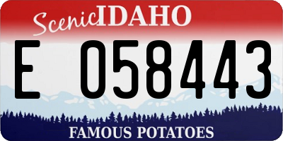 ID license plate E058443
