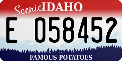 ID license plate E058452