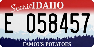 ID license plate E058457