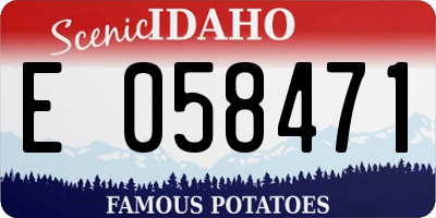 ID license plate E058471