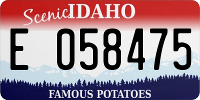 ID license plate E058475