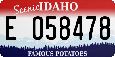 ID license plate E058478
