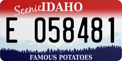 ID license plate E058481