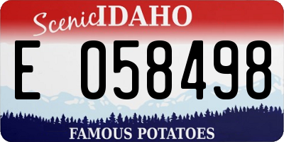 ID license plate E058498
