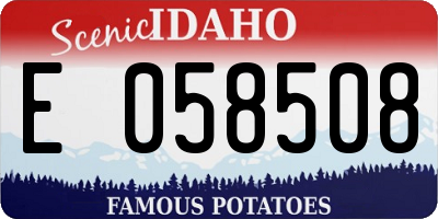 ID license plate E058508