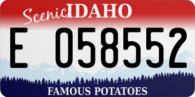 ID license plate E058552