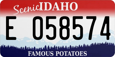 ID license plate E058574