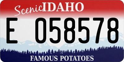 ID license plate E058578
