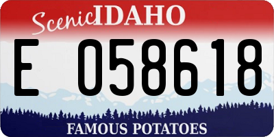ID license plate E058618