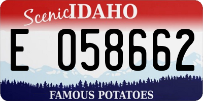 ID license plate E058662
