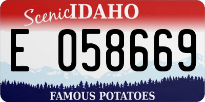 ID license plate E058669