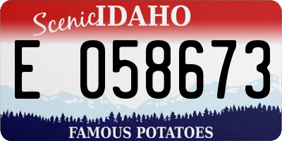 ID license plate E058673