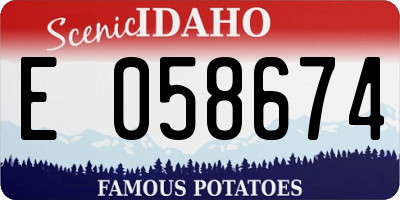 ID license plate E058674