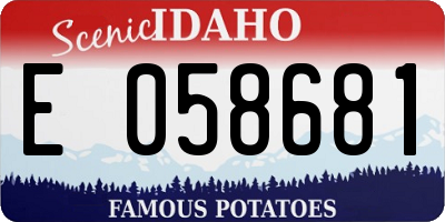 ID license plate E058681