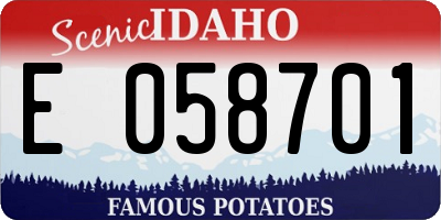 ID license plate E058701