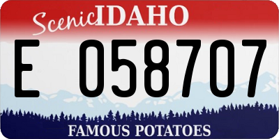 ID license plate E058707