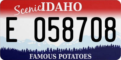 ID license plate E058708