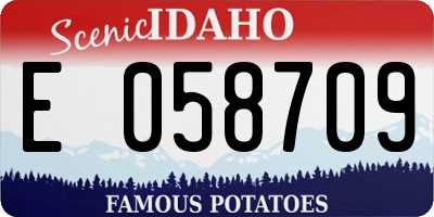 ID license plate E058709