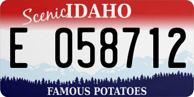ID license plate E058712