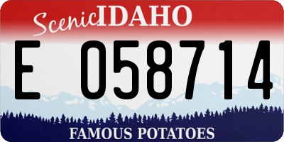 ID license plate E058714