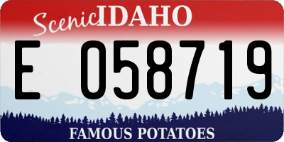 ID license plate E058719