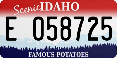 ID license plate E058725