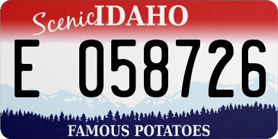 ID license plate E058726