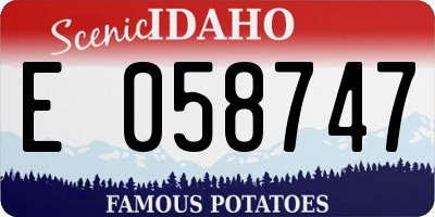 ID license plate E058747