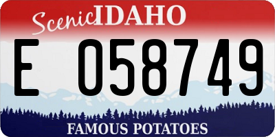 ID license plate E058749