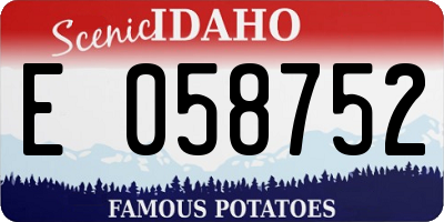 ID license plate E058752