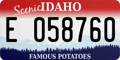 ID license plate E058760