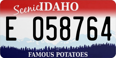 ID license plate E058764